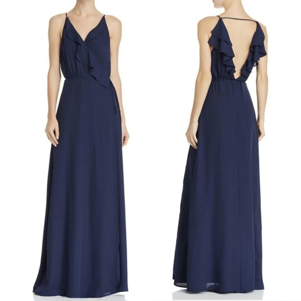 🔥WAYF Ruffled Chiffon Wrap Maxi Dress